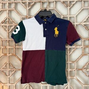 Polo Ralph Lauren Kids Colorblock Polo Shirt - Navy/White/Green/Burgundy